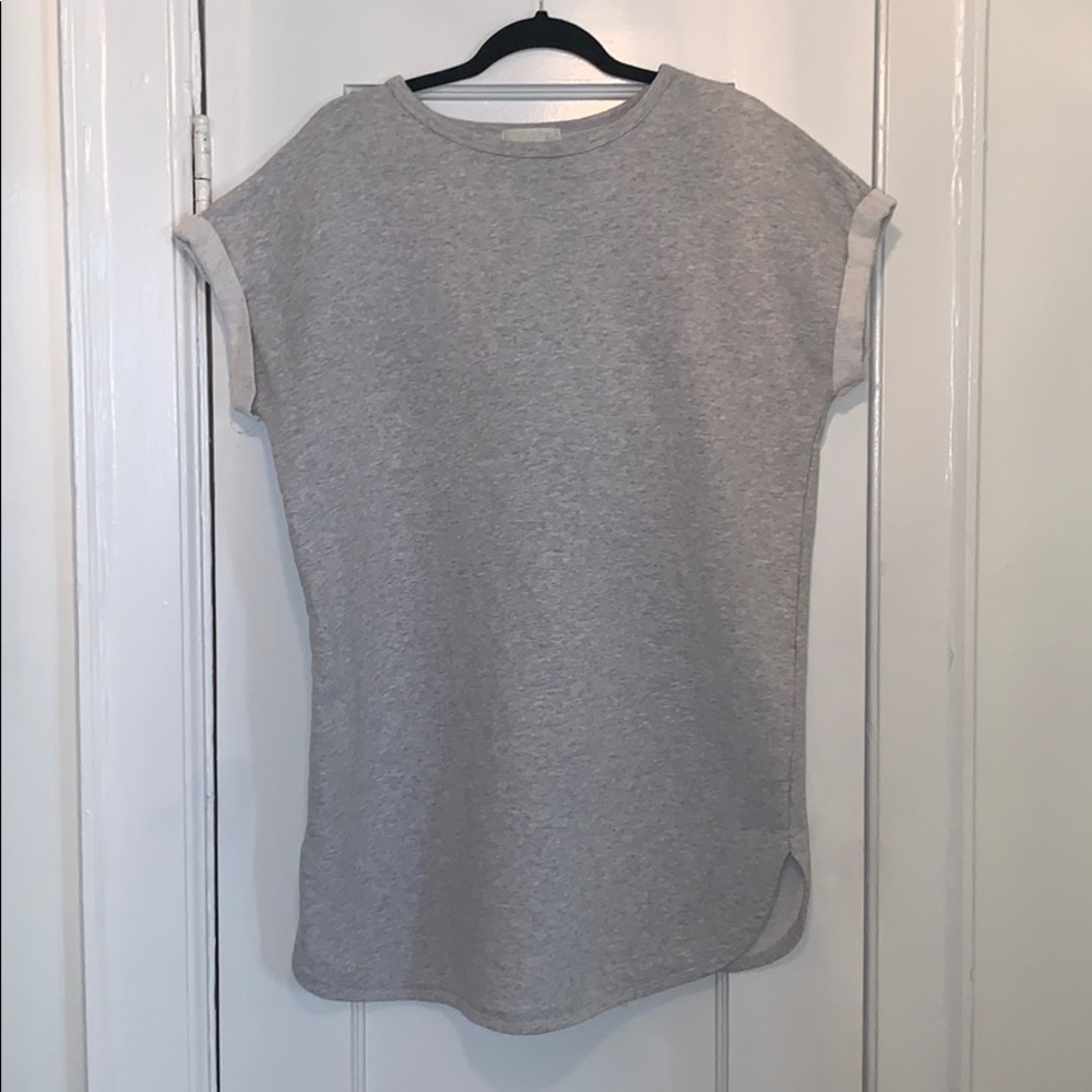 Grey Short Sleeve Sweatshirt Dress/Tunic